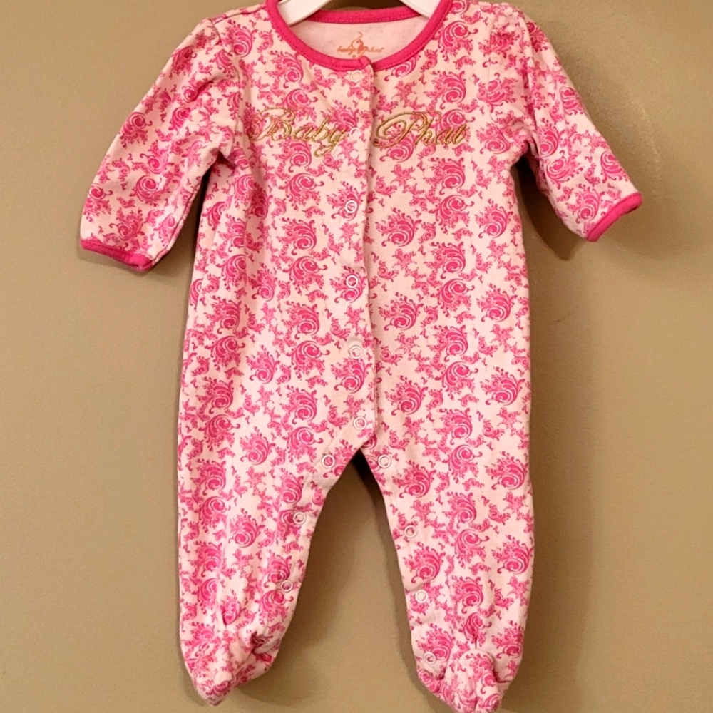 Baby Phat pink paisley print sleeper/footie